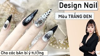 Mẫu Nail Design Trắng Đen cá tính dễ làm  nhất | Kelly nail