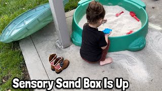 AUTISM | SENSORY SAND BOX IS BACK UP |  DAY IN THE LIFE