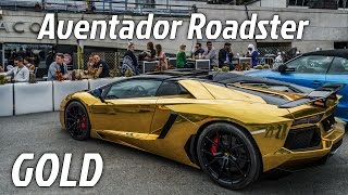 Gold Lamborghini Aventador Roadster - Full HD