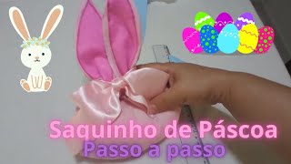 Saquinho de Páscoa/coelho de Páscoa/lembrancinha de Páscoa fácil/diy/como fazer saquinho de Páscoa .