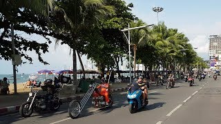 Biker Gangs On Display On Beach Road.