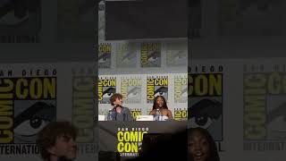 Leah speaking at San Diego Comic Con #percyjackson #leahsavajeffries #walkerscobell #aryansimhadri