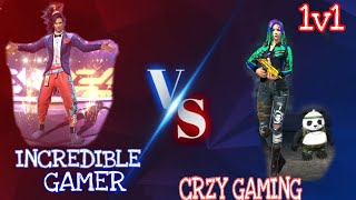 INCREDIBLE GAMER 🆚 CRZY GAMING| who will win | garena free fire.