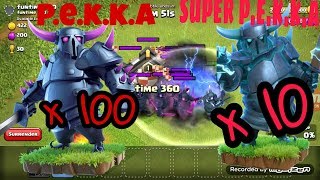 10 Super p.e.k.k.a VS 100 p.e.k.k.a | coc | private server | pekka vs pekka | 2018