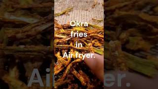 Crispy okra fries in airfryer. Conroe, TX. @patelfamilyhomestead