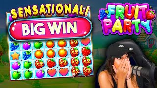 🍓 SENSATIONAL BIG WIN on FRUIT PARTY by JAY 🎰 GambleMojo