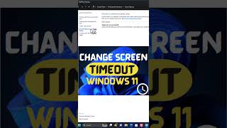 Change Screen Timeout Windows 11 #youtubeshorts #shorts