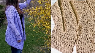 Flounder Fan Adult Cardigan - up to 5X - Crochet Tutorial RIGHT HANDED