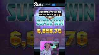 XQC wins on Shark Week! 💰💶 #stake #adinross #drake #gambling #xqc #n3on #shorts