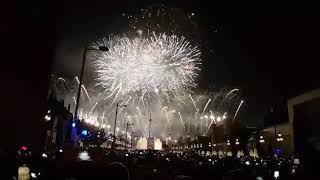 New Years Eve Fireworks Show  Spanish Square Barcelona Spain