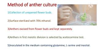 Anther Culture & Pollen Culture