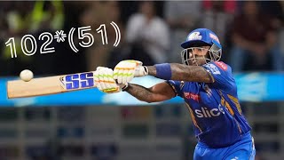 Suryakumar Yadav 102* Run's hundred | MI VS SRH | IPL 2024