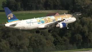 Nile Air Airbus A320 landing at Zurich Airport