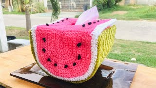 Teje Sandía Porta Servilletas en Crochet 🧶 🍉 😍