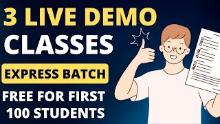 Only for 100 students | 3 live demo classes for FREE from today | CAT MBA Express Batch 2024