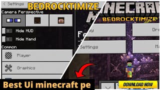 Bedrocktimize (Quick & Organized Settings + FPS Options) | Best UI for Minecraft Pe | In Hindi