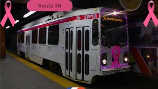 SEPTA - Ride Aboard 1981 Kawasaki 9027 on Route 36 to Island-Elmwood "with the Breast-Cancer Trolley