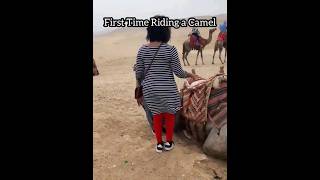 Scary*  Riding a Camel for the First Tme in Egypt - Egypt Series #shorts