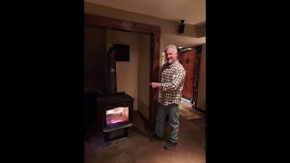 Firing up the Harmon Wood Stove