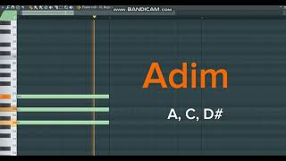 Аккорды «Adim» на piano roll