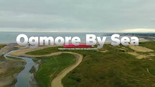 Drone video of Ogmore by Sea, Vale of Glamorgan, Wales in 4k