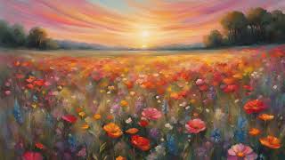 Dreamy Flower Field Art | Ethereal Wildflower Scenes | 30-Minute Relaxing Background