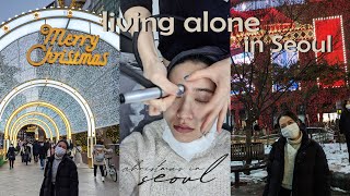 living alone in seoul | korean skin clinic treatment (aqua peel) laser hair removal, Christmas vibes