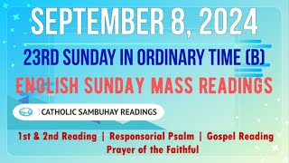 8 September 2024 English Sunday Mass Readings | 23rd Sunday in Ordinary Time (B)