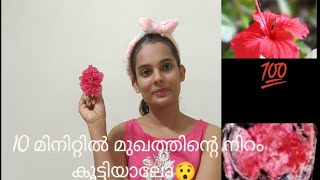 വീട്ടിൽ ചെമ്പരത്തി പൂവ് ഉണ്ടോ?🌺DIY Hibiscus Facepack for glowing & clear skin! #subscribe #trending