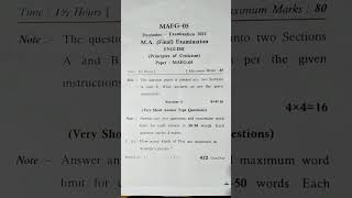 #MAEG-05 Paper 2022 || VMOU Kota || #Malani_Classes_||