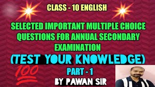 Selected Important Multiple choice questions for Annual Secondary Examination||JAC Board class 10