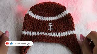 Gorro de Futbol Americano a Crochet Para Bebé