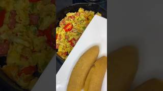 Haitian breakfast, boiled plantain and eggs. #plantains #eggs #youtubeshorts #youtuber #haitianfood