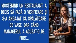 Moștenind un restaurant, a decis să facă o verificare și s-a angajat ca spălătoare de vase. Dar...