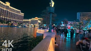 Las Vegas Strip Nigh Walk | New Year Eve 2024 | 4K HDR