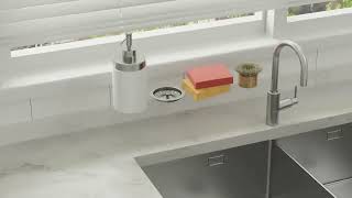 Sink Caddy, Sponge Drain Rack With Dishcloth Holder.