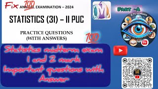 2nd PUCStatistics Midterm exam 2024question Paper Karnataka Boardkseab #statisticsmidtermimpquestion