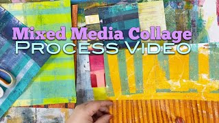 Striped Mixed Media Collage Process Video