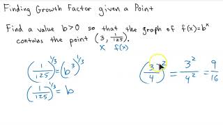 College Algebra - Identify the Growth Factor of Exponential Given a Point