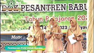 Pembacaan pusisi untuk guruku - perpisahan kelas 9