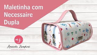 Como fazer uma Maletinha com Necessaire Dupla em Sintético - Passo a Passo - PAP - Tutorial - DIY