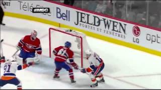 Tavares Sets Up Hickey For OT Winning Goal vs Montreal Canadiens 2/21/13 (First NHL Goal)