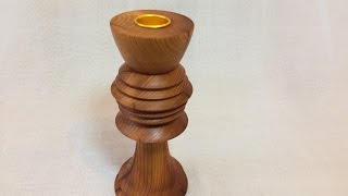 Wood turning - Lets turn candlestick holder out of scrap off cut!!