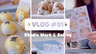 Vlog EP1: Baking Egg Yolk Pastry, Taking Product Photos and Assembling Keychains (A day in my Life)