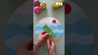 Easy beach View Craft ||  DIY Easy beach scene🌊🏖 #art #trending #viral #ytshorts #artandcraft