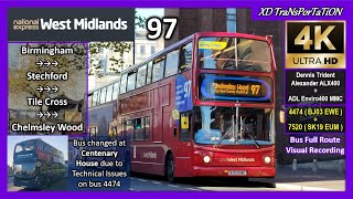 [National Express West Midlands] 97 ~ Birmingham, Dale House ➝ Birmingham Business Park【4K UW】