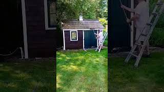 Softwashing a cedar shingle roof #roofcleaning #softwashing #pressurewashing