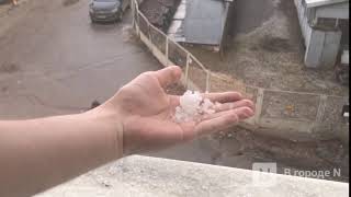 Первый весенний град в Нижнем Новгороде