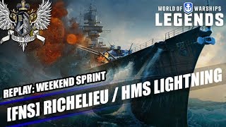 WoWS: Legends - Replay: Weekend Sprint (January 2020) - Richelieu / Lightning