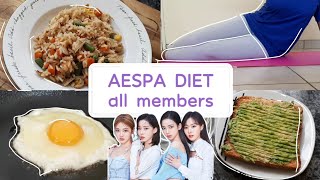 🥑 tried AESPA DIET and WORKOUT for 4 days (all members) 에스파 다이어트 || quite healthy